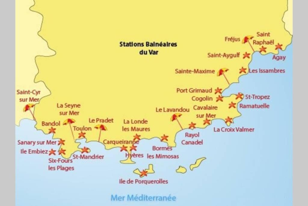 Superbe T2 Lumineux 3*** 10 Mn A Pied De La Plage Apartment Le Pradet Bagian luar foto