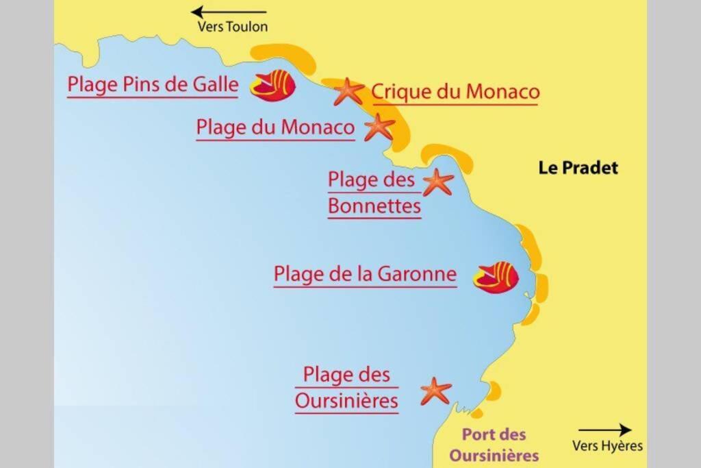 Superbe T2 Lumineux 3*** 10 Mn A Pied De La Plage Apartment Le Pradet Bagian luar foto